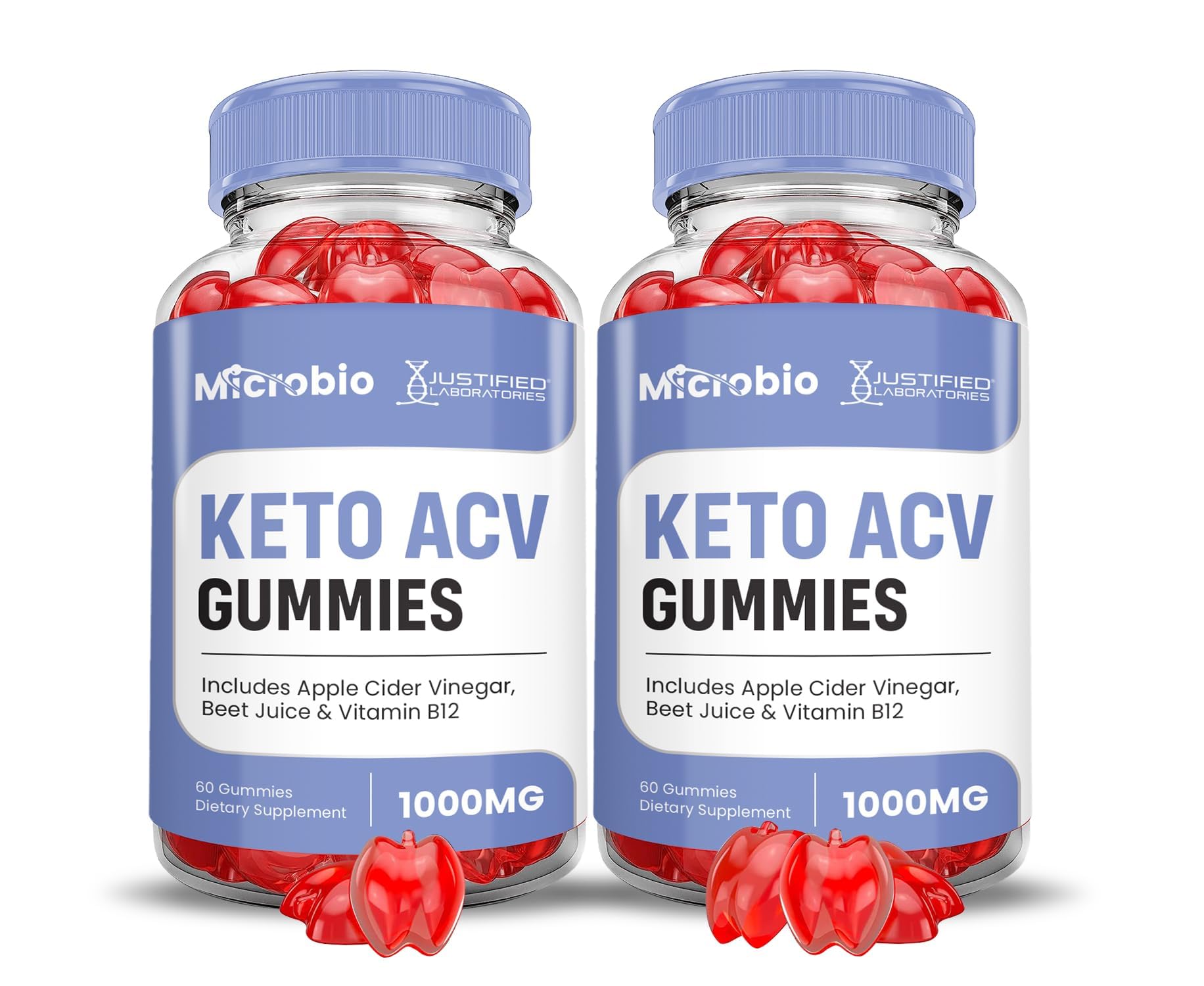 Justified Laboratories Microbio Keto ACV Gummies bottle for easy daily use