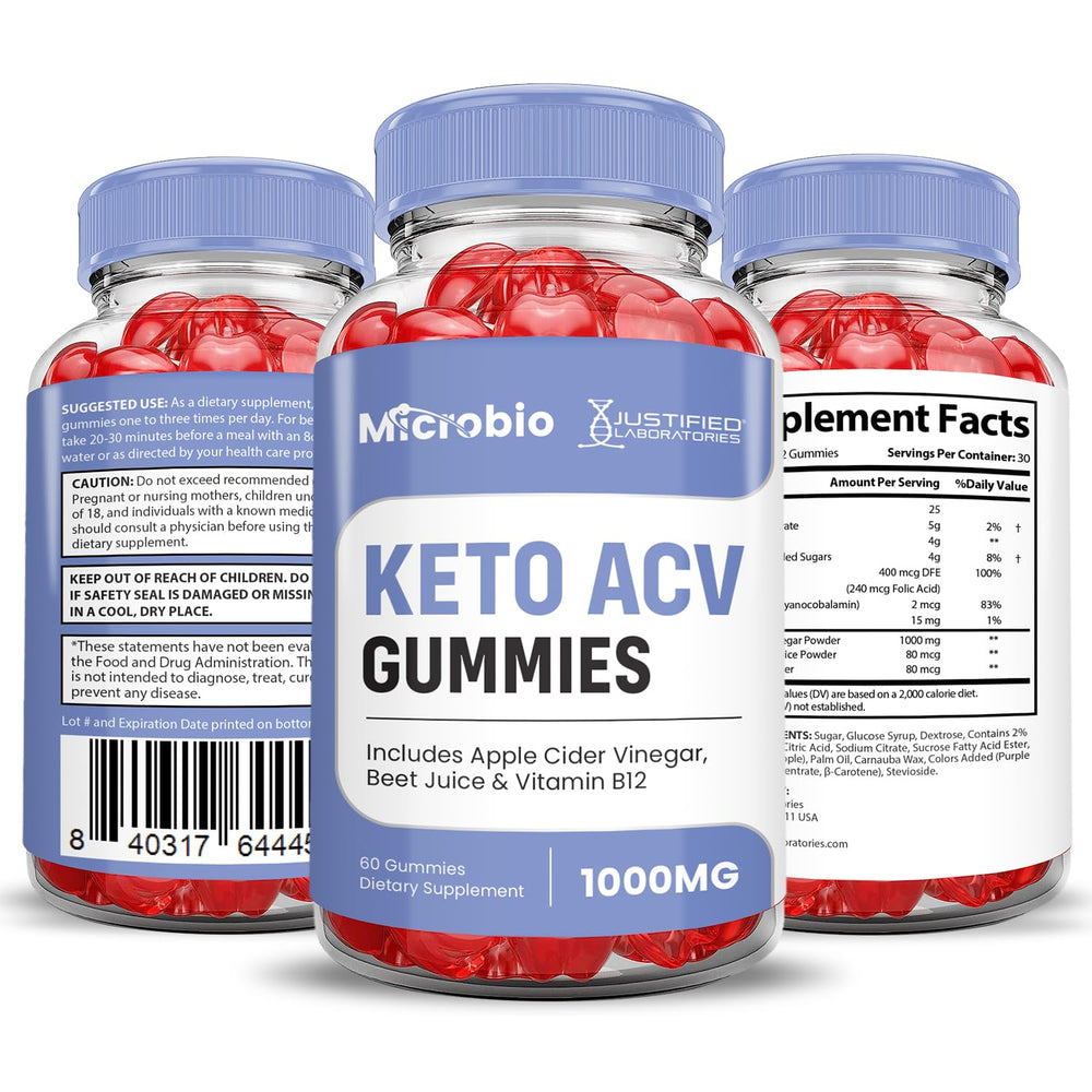 Justified Laboratories Microbio Keto ACV Gummies packaged taste suggest a flavorful daily ritual.