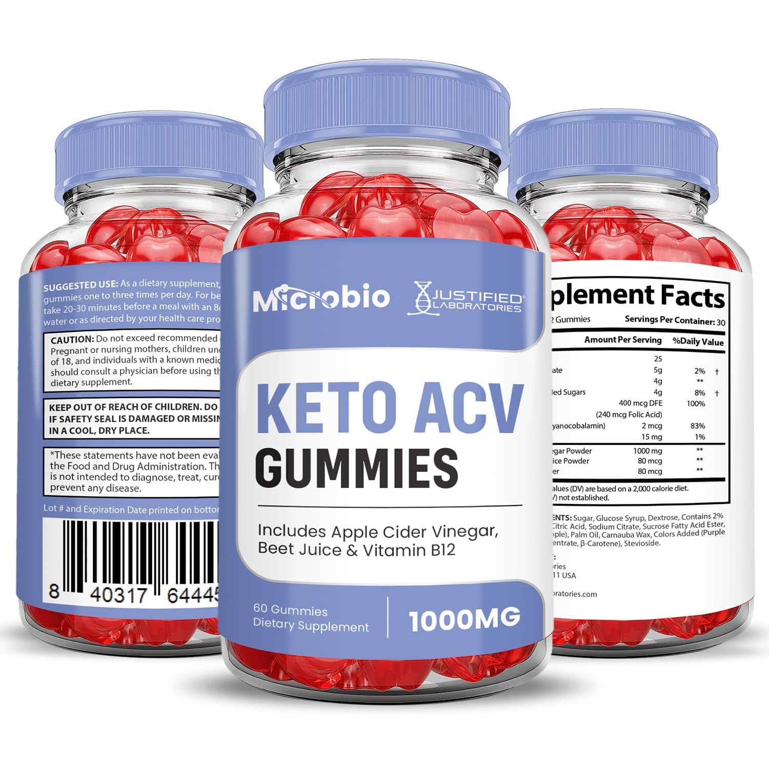 Justified Labs Microbio Keto ACV Gummies serving daily use for easy routine integration