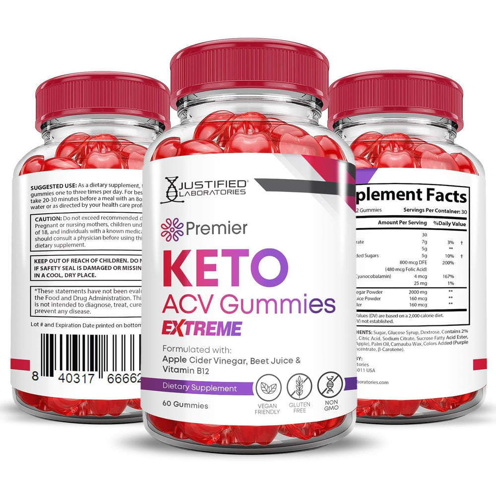 Justified Laboratories Premier Keto ACV gummies ready for daily use and routine support.