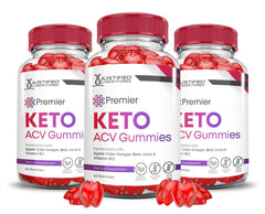 Justified Laboratories Premier Keto ACV Gummies front view, tasty daily supplement for busy mornings.