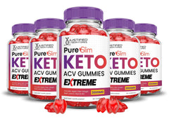 Justified Laboratories Pure Slim Keto ACV Gummies bottle pour for daily wellness routine.