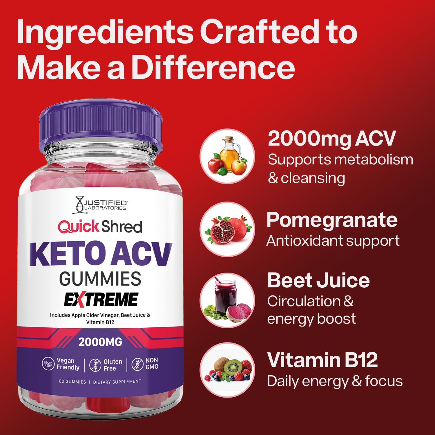 Beet-pomegranate blend highlights fruity gummies with ACV infusion