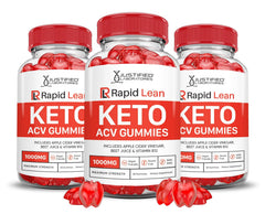 Justified Laboratories Rapid Lean Keto ACV Gummies packaging shown for convenient daily use.
