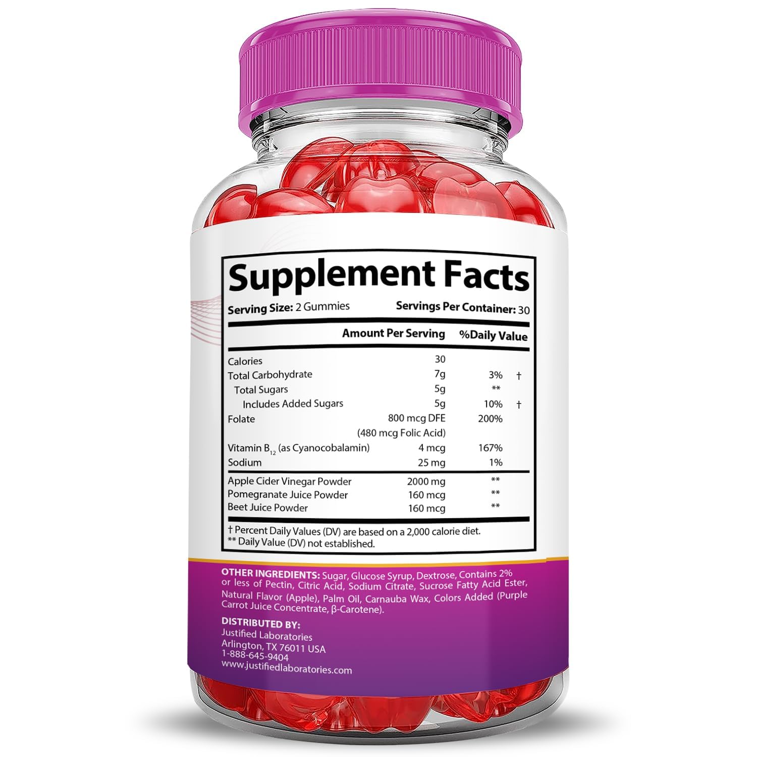 Justified Laboratories Ripped Results Keto ACV Gummies packaging, easy portion control for busy mornings.