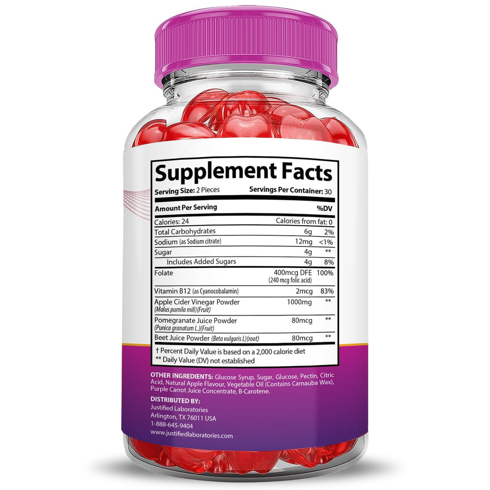 Justified Laboratories Ripped Results Gummies serving dish shows a tasty bite with keto appeal.
