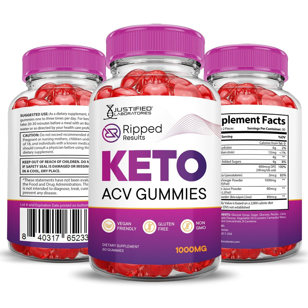 Justified Laboratories Ripped Results Gummies third-party testing seal signals quality assurance.