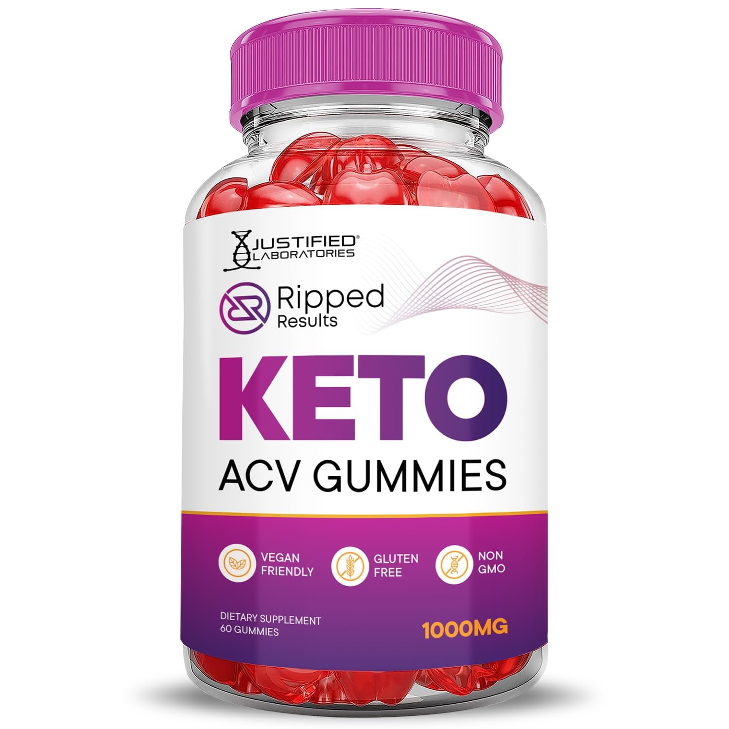 Justified Laboratories Ripped Results Gummies vitamin B12 and folate showcase energy-related benefits.