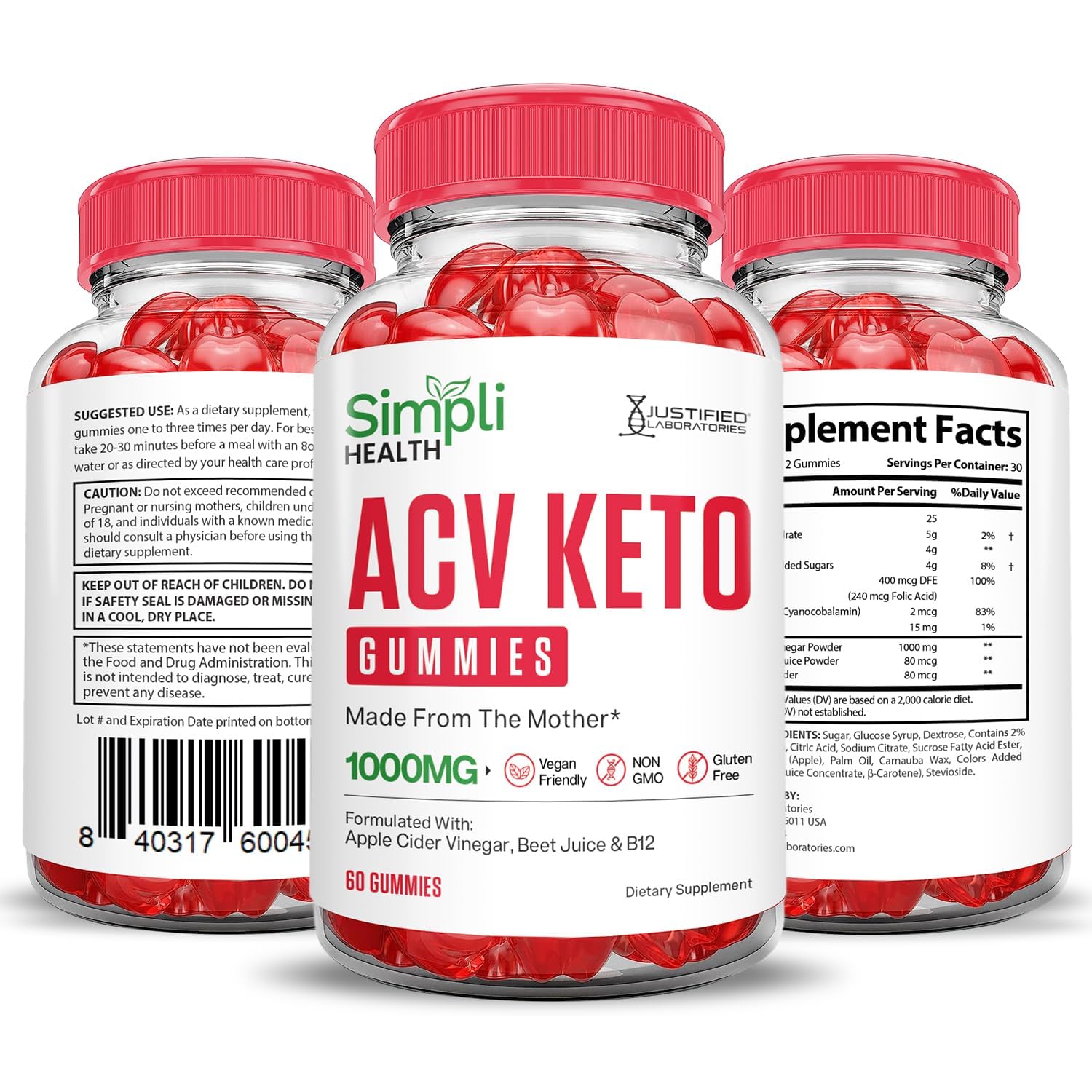 Gummies arranged to suggest a clear daily serving for Justified Health product.