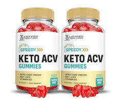 Justified Laboratories Speedy Keto ACV Gummies bottle for easy daily use.