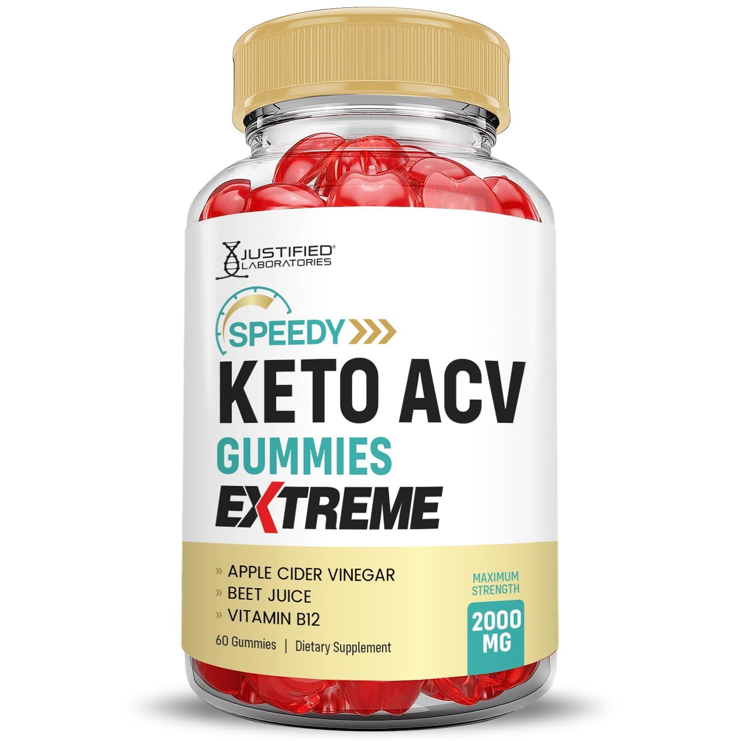 Justified Laboratories Speedy Keto ACV Gummies close-up of colorful gummies