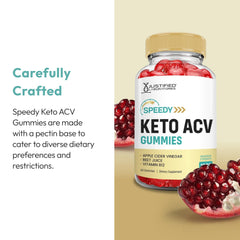 Justified Laboratories Speedy Keto ACV Gummies, textura gomosa en primer plano para saborear.