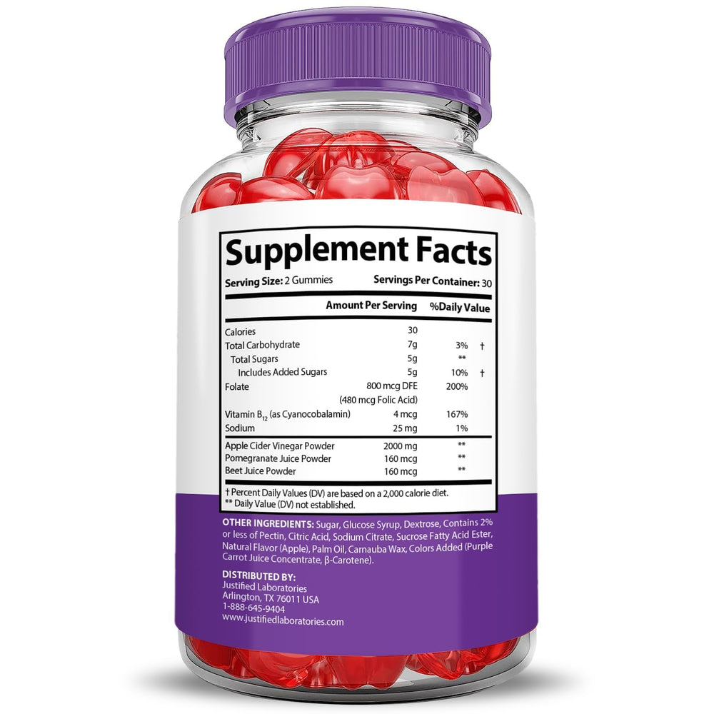 Justified Laboratories Ultra Quick Keto ACV Gummies package close-up showing label.