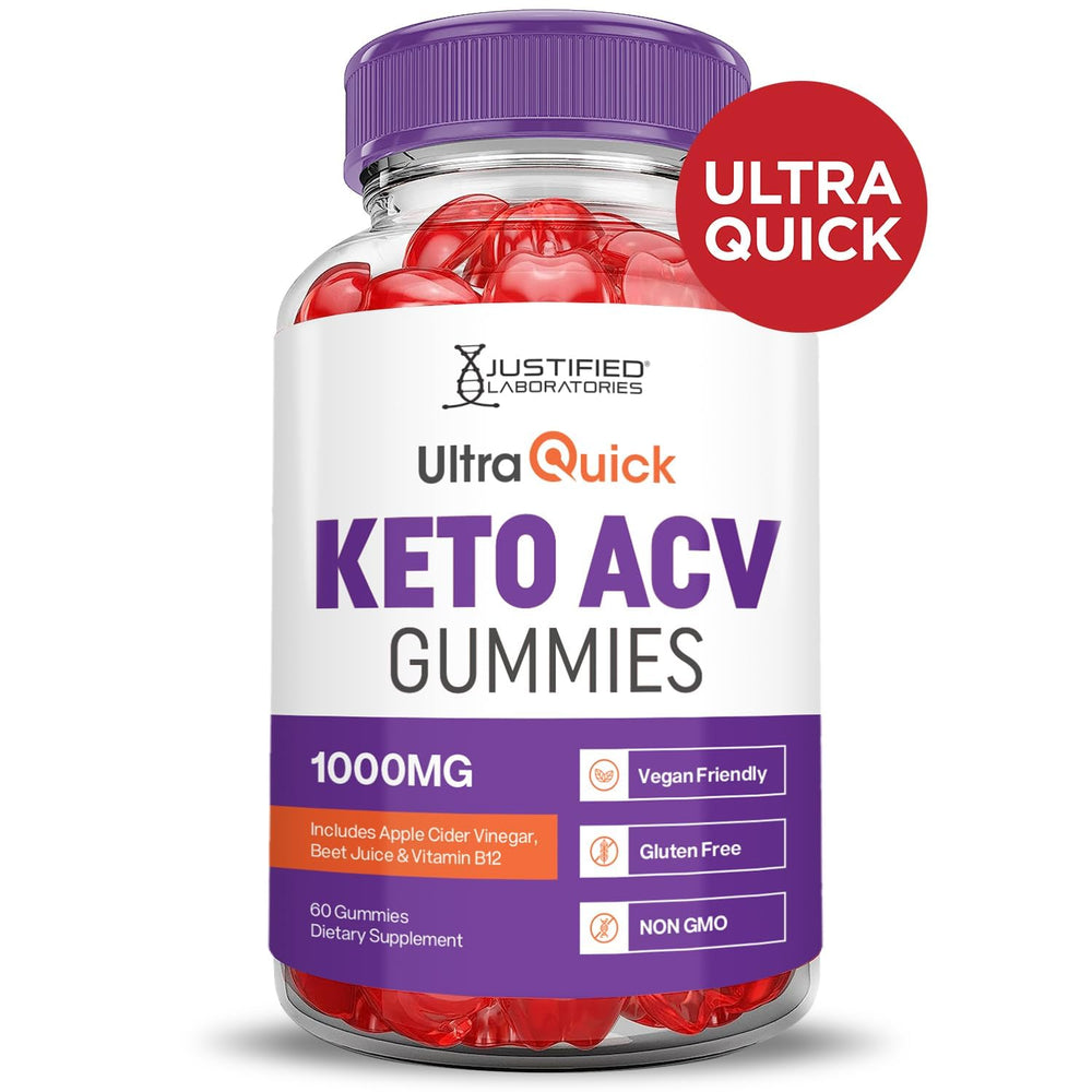 Justified Laboratories Ultra Quick Keto ACV Gummies use a pectin base for smooth texture.