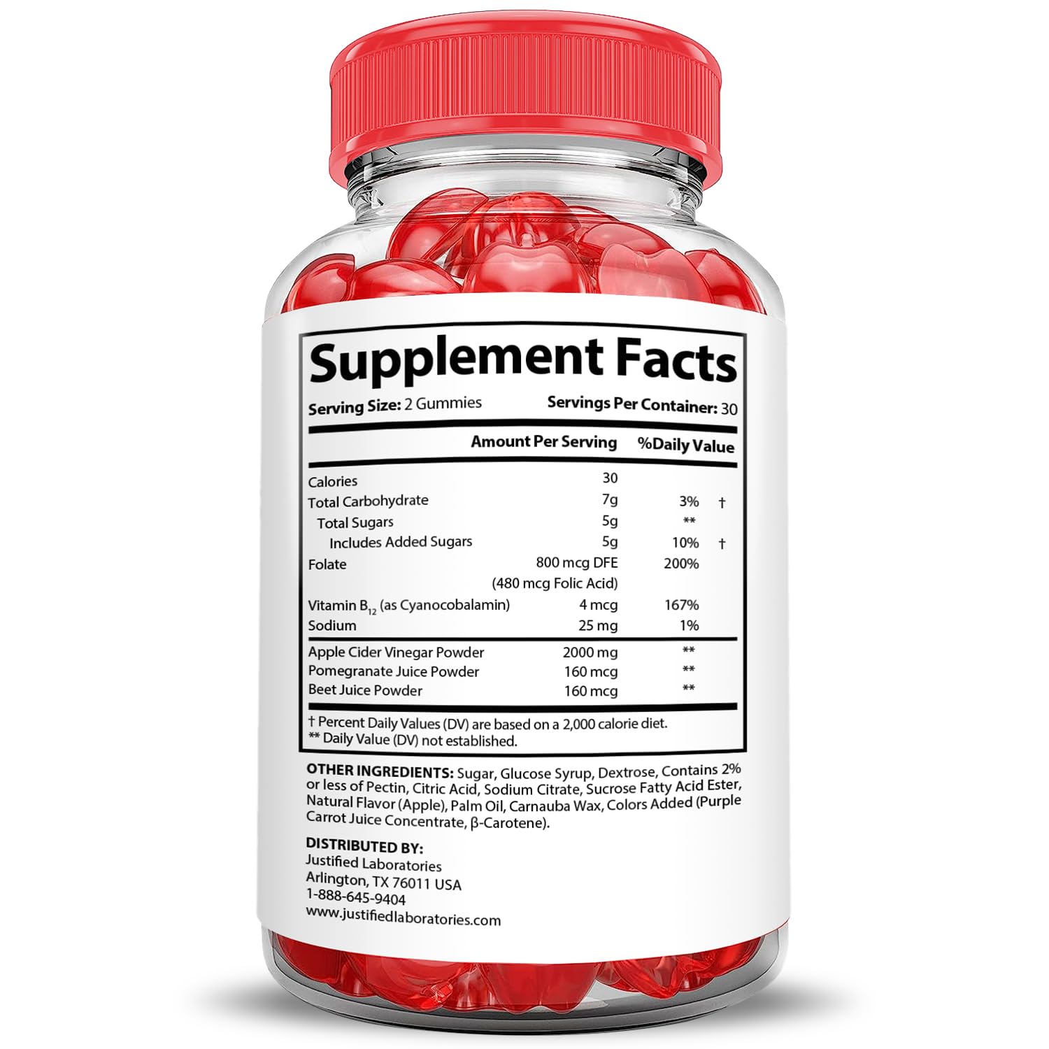 Justified Laboratories vegan non-GMO gluten-free formula image signals dietary-friendly option.