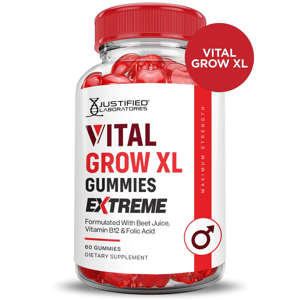 Justified Laboratories Vital Grow XL Extreme beet juice visual—vibrant color and flavor.