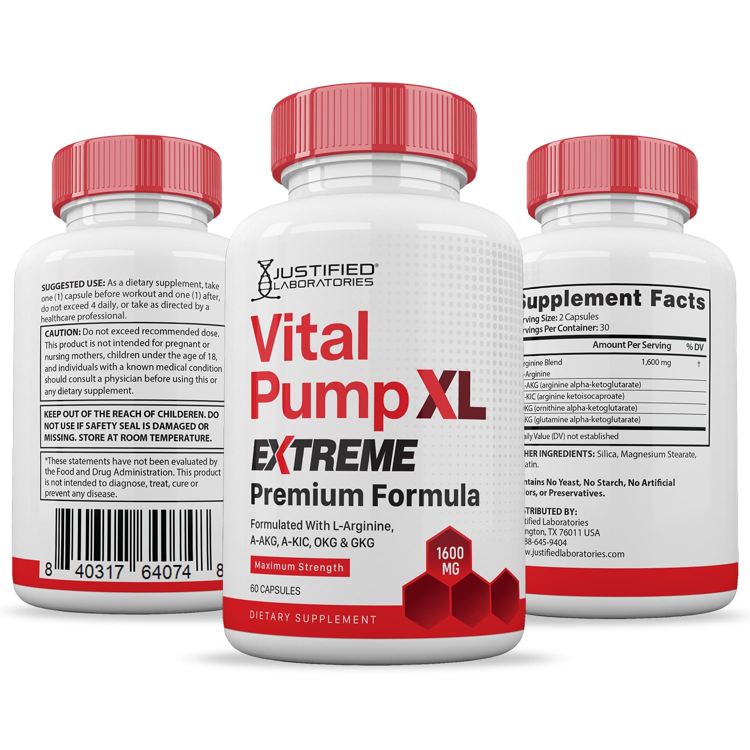 Justified Laboratories Vital Pump XL Extreme daily-use bottle ready to take
