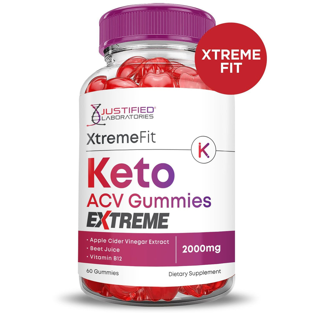 Justified Laboratories Xtreme Fit Keto ACV Gummies display apple cider vinegar flavor.