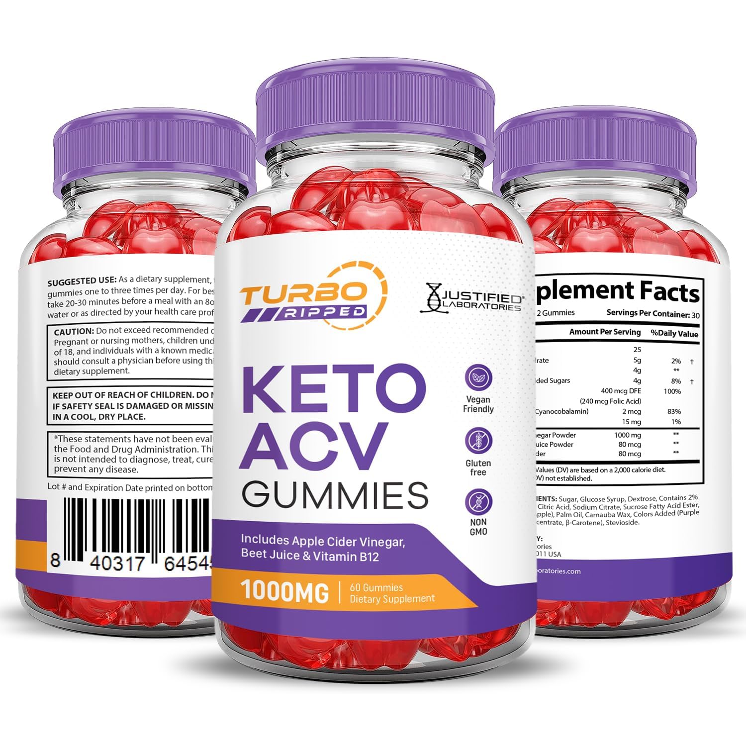 Justified Turbo Ripped Keto Gummies on-the-go serving for busy days.