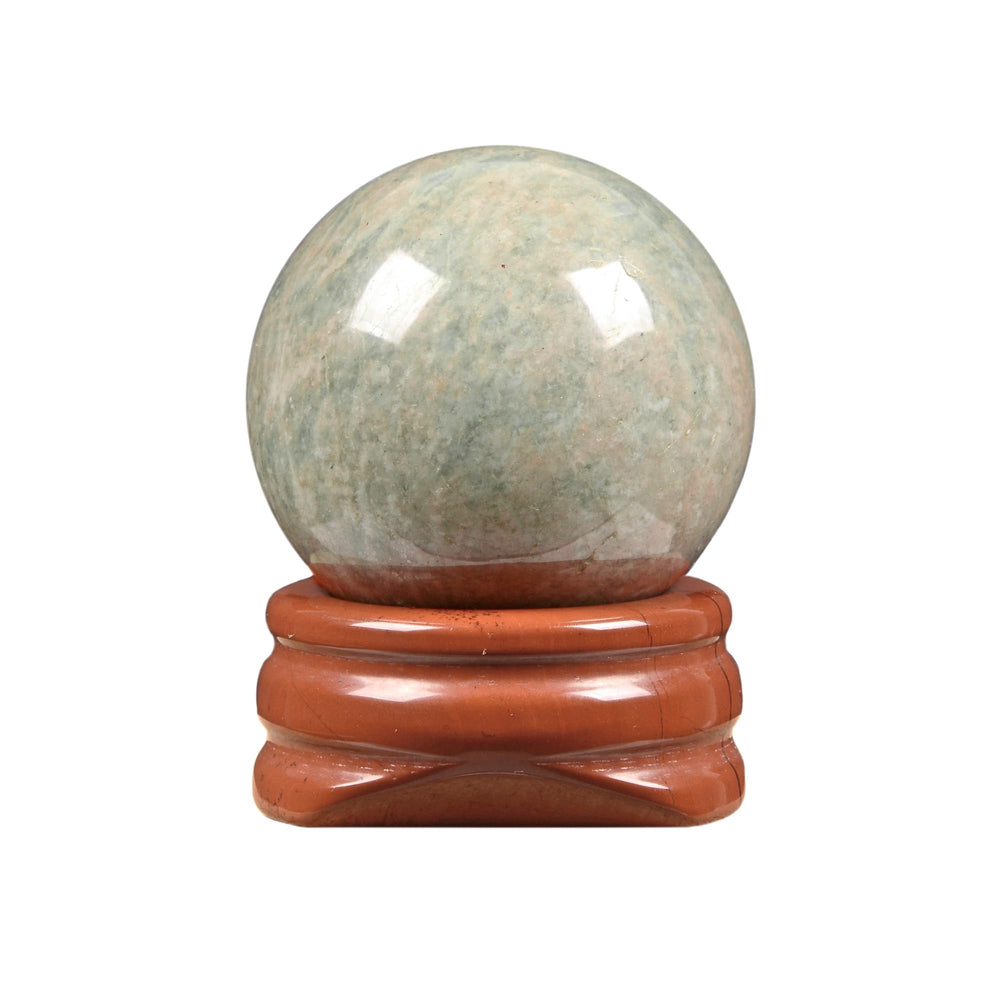 Justinstones Amazonite sphere offers calming energy for meditation and home decor.