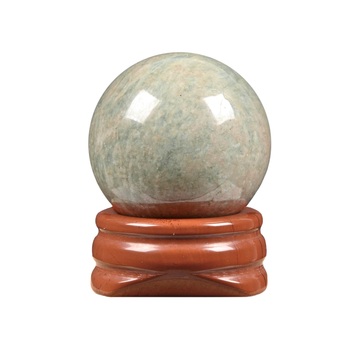Justinstones Amazonite sphere offers calming energy for meditation and home decor.