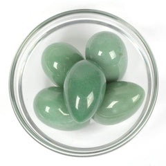 Justinstones aventurine gemstone egg display adding serene decor.