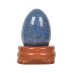 Justinstones blue aventurine egg crystal, close view for desk meditation.