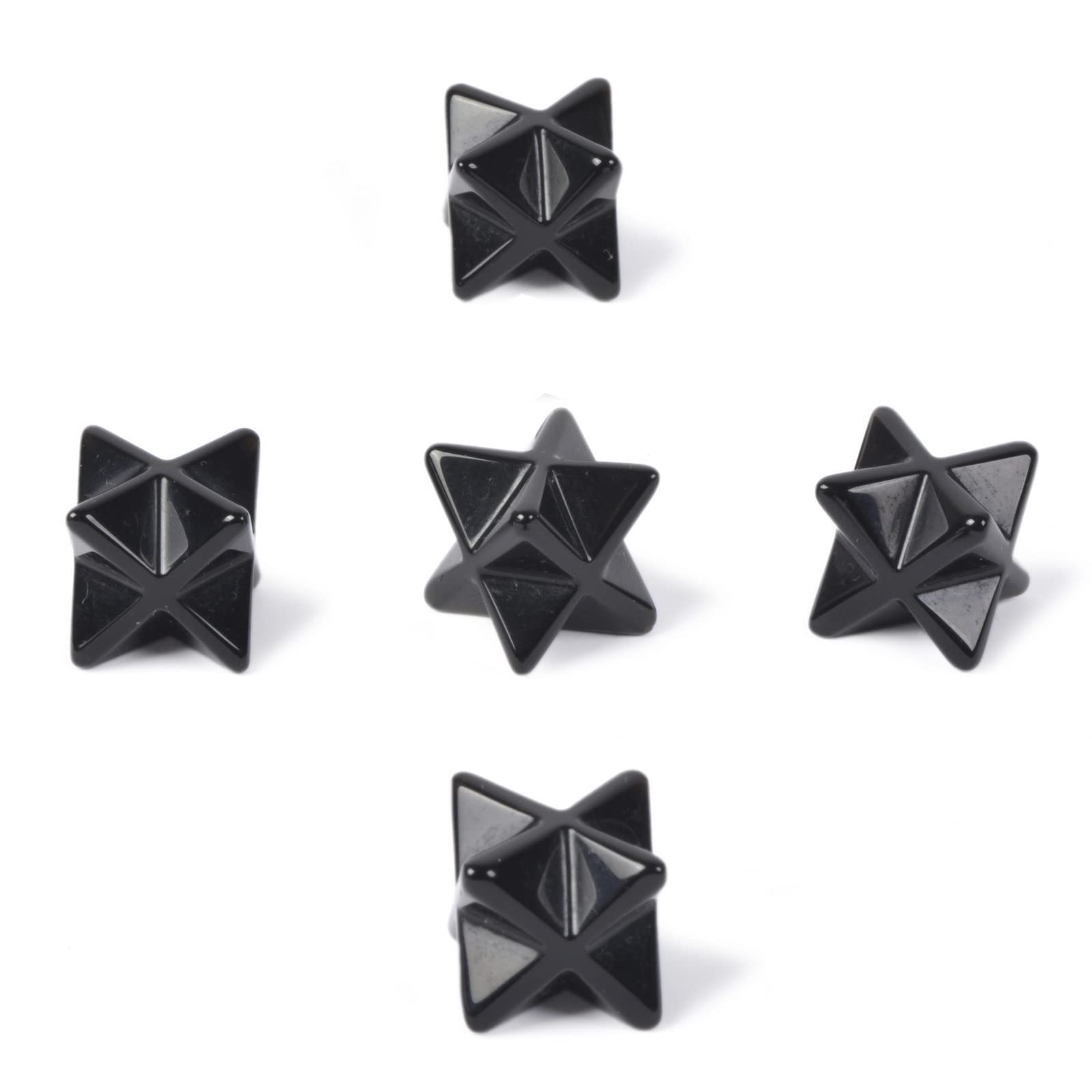 Justinstones black obsidian merkaba star stone for energy focus.