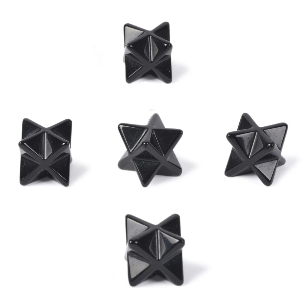 Justinstones black obsidian merkaba star stone for energy focus.
