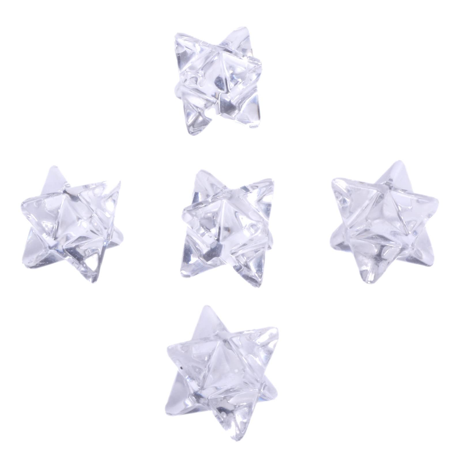 Justinstones clear quartz Merkaba star crystal, 1 inch, aura protection.