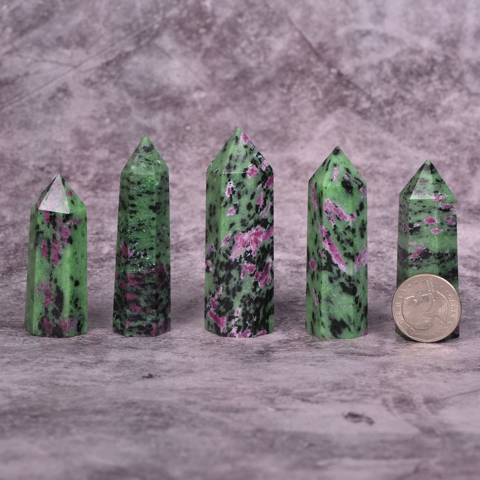 Justinstones chakra-balancing wand in green zoisite supports meditation energy
