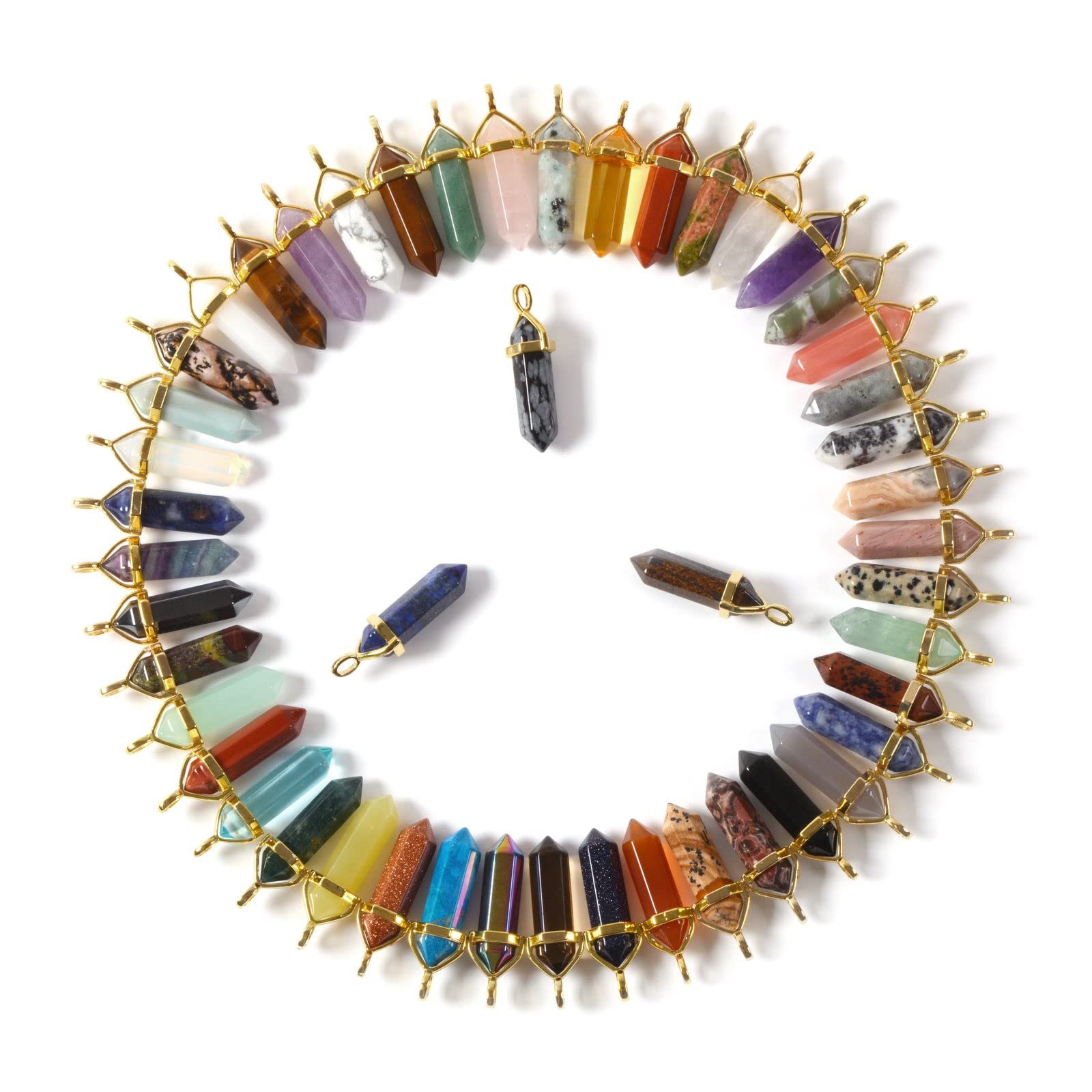 Justinstones crystal hexagonal pendant beads in vibrant colors for chakra jewelry