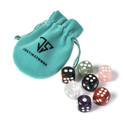 Justinstones dice 7 chakras amethyst – calm meditation focus and color harmony