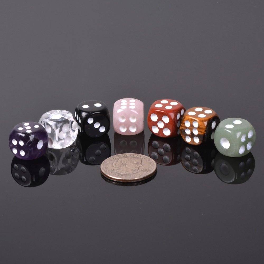Justinstones dice 7 chakras clear quartz – versatile crystal for energy and clarity