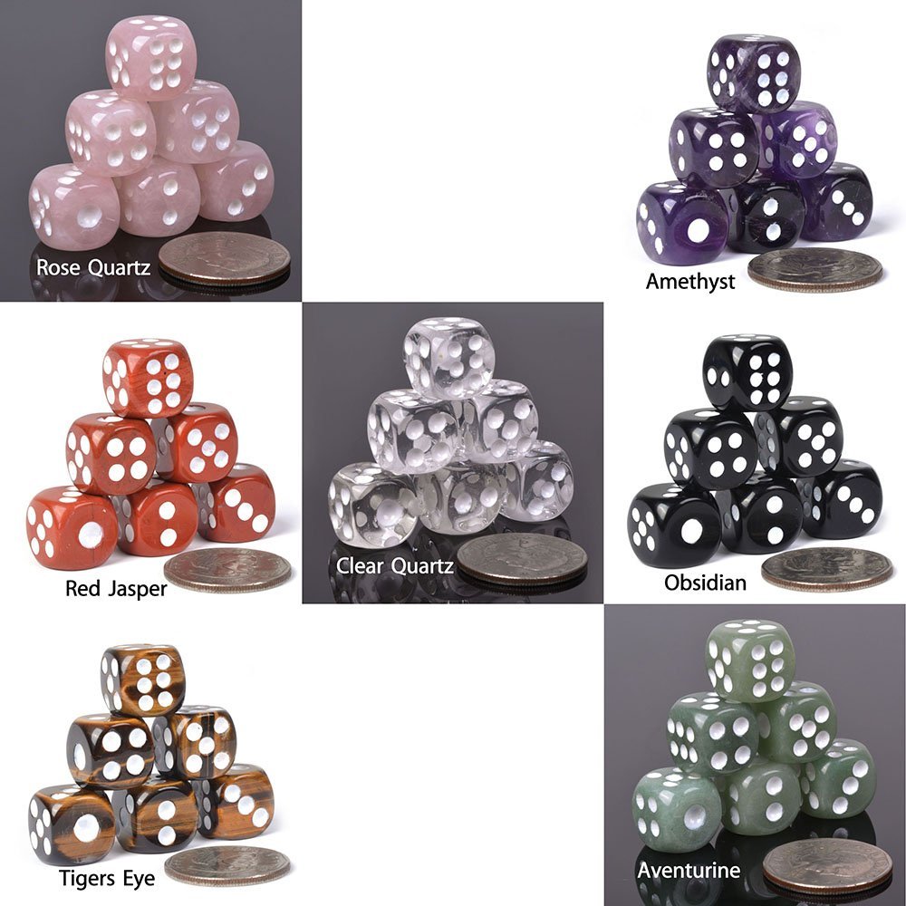 Justinstones dice 7 chakras rose quartz – soothing vibes for relaxation and display