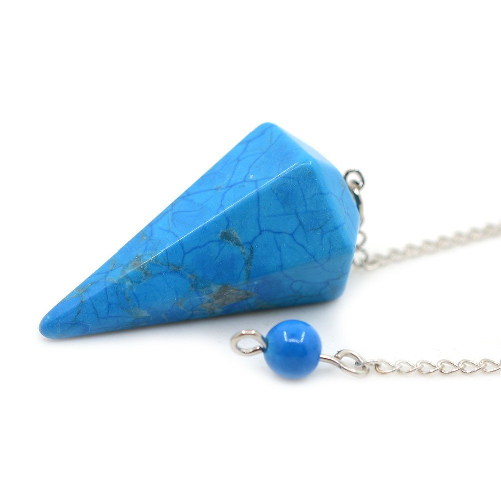 Justinstones dyed howlite pendant, 12-facet cut, textured sparkle for focus