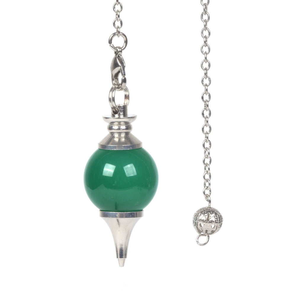 Justinstones Green Agate Dowsing Pendulum 40mm focus during divination