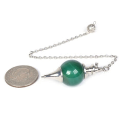 Justinstones Green Agate Pendulum bead 18-20mm tactile balance and handling
