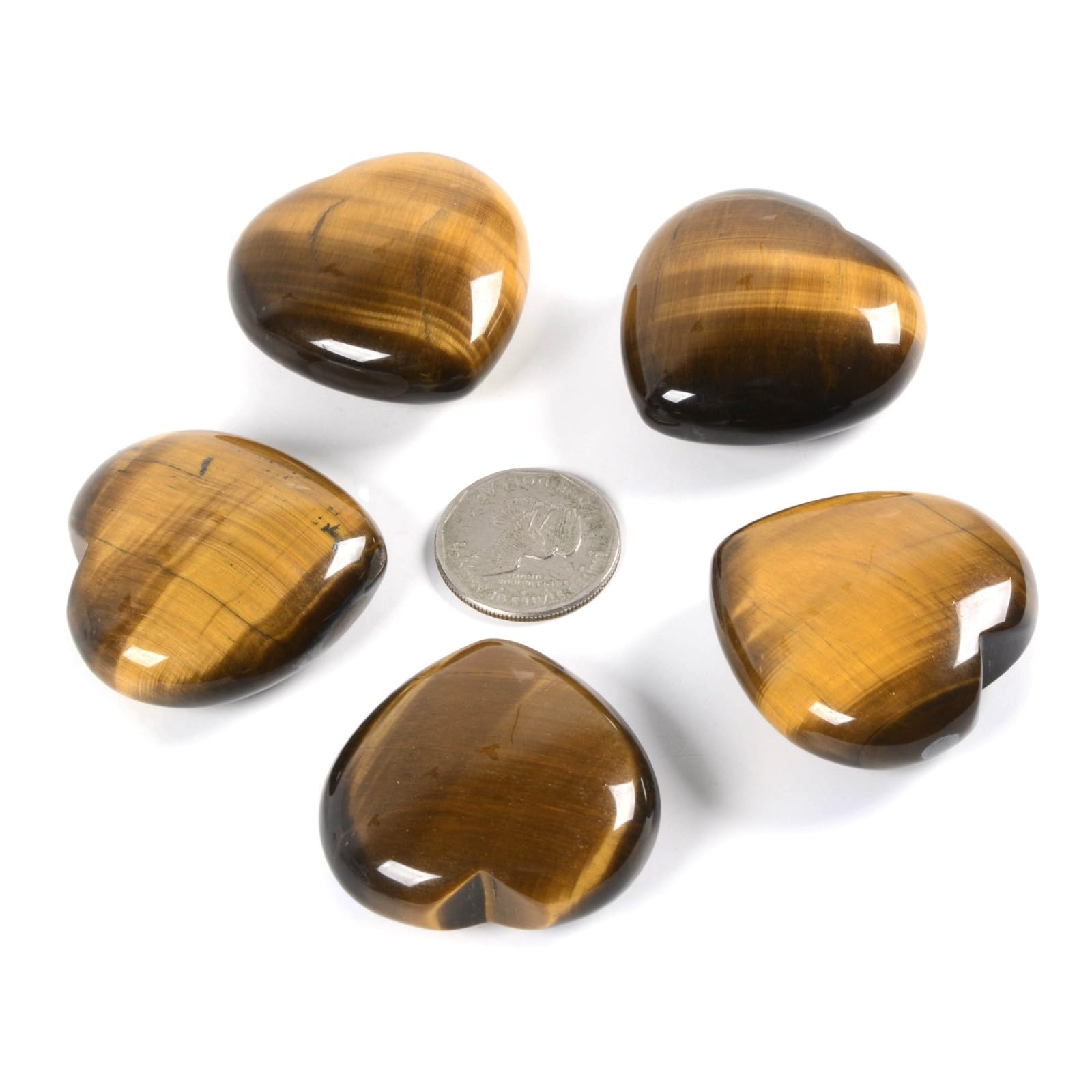 Justinstones heart crystal palm massager for tension relief.