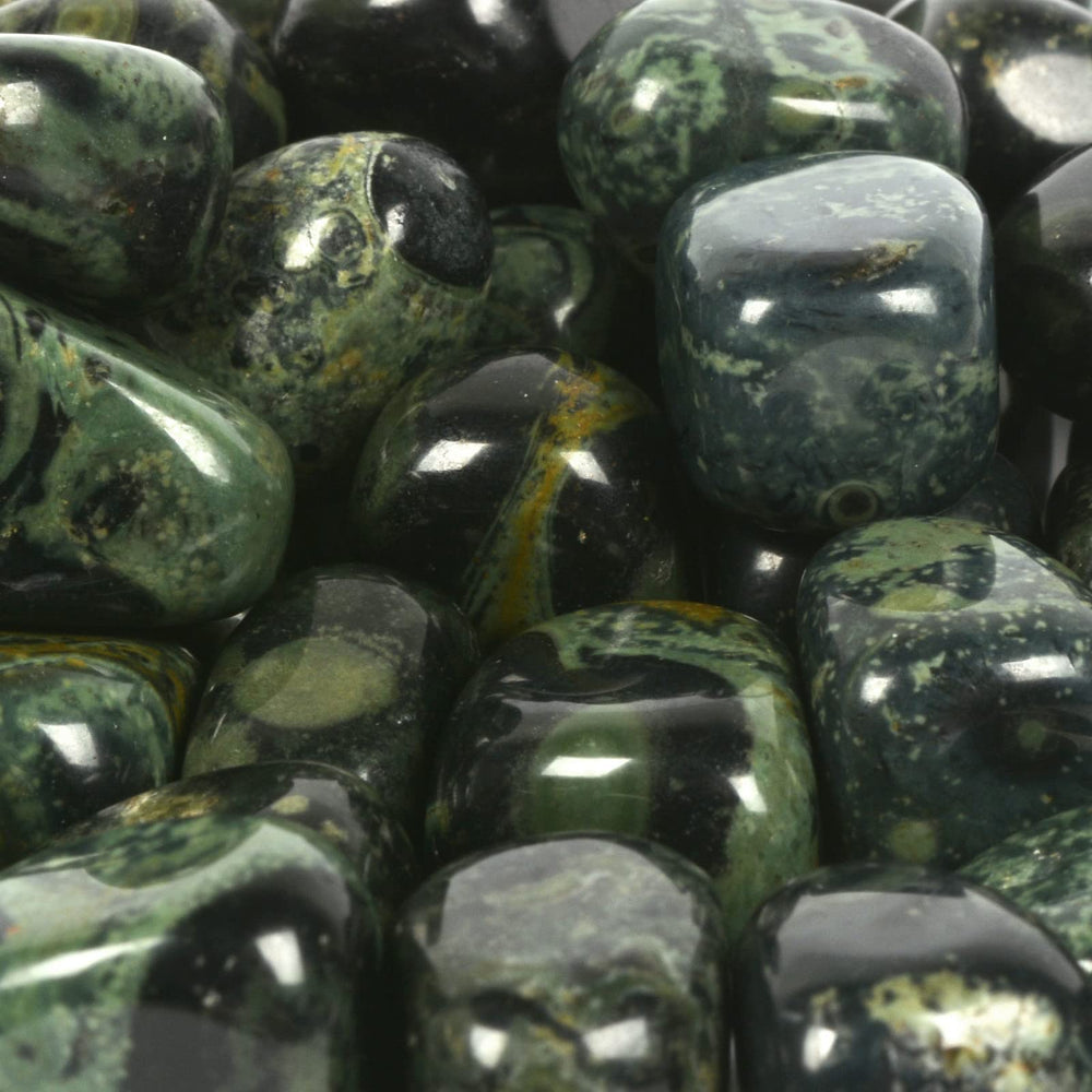 Justinstones kambaba jasper stones closeup showing natural patterns and smooth finish