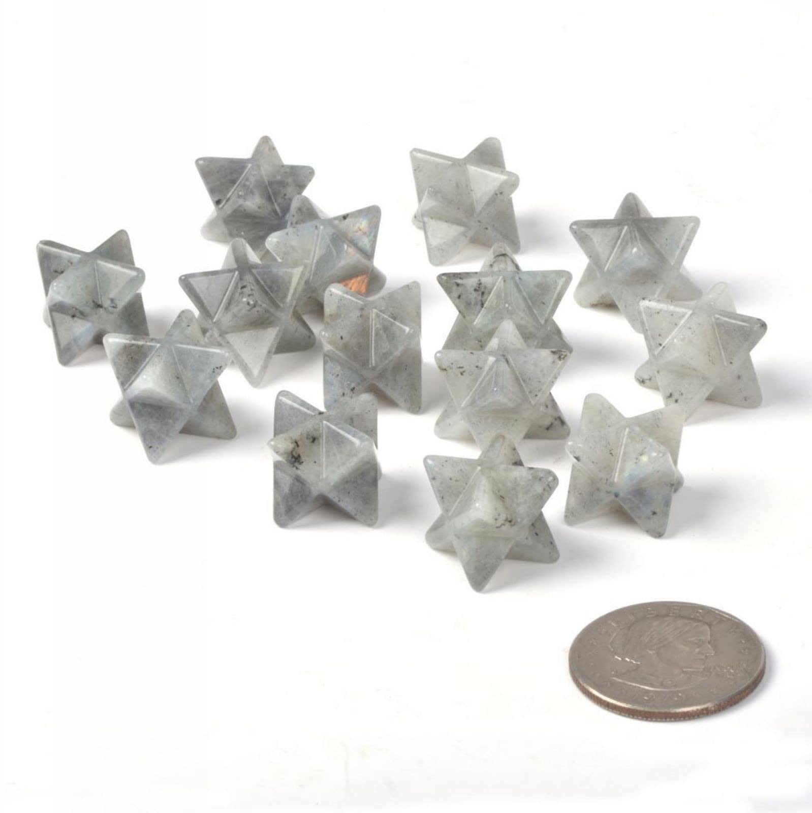 Justinstones 1-inch Labradorite Merkaba stone ready for meditation.