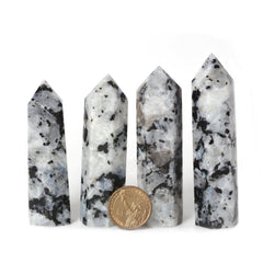 Justinstones moonstone wand – base view, decorative paperweight and altar piece.