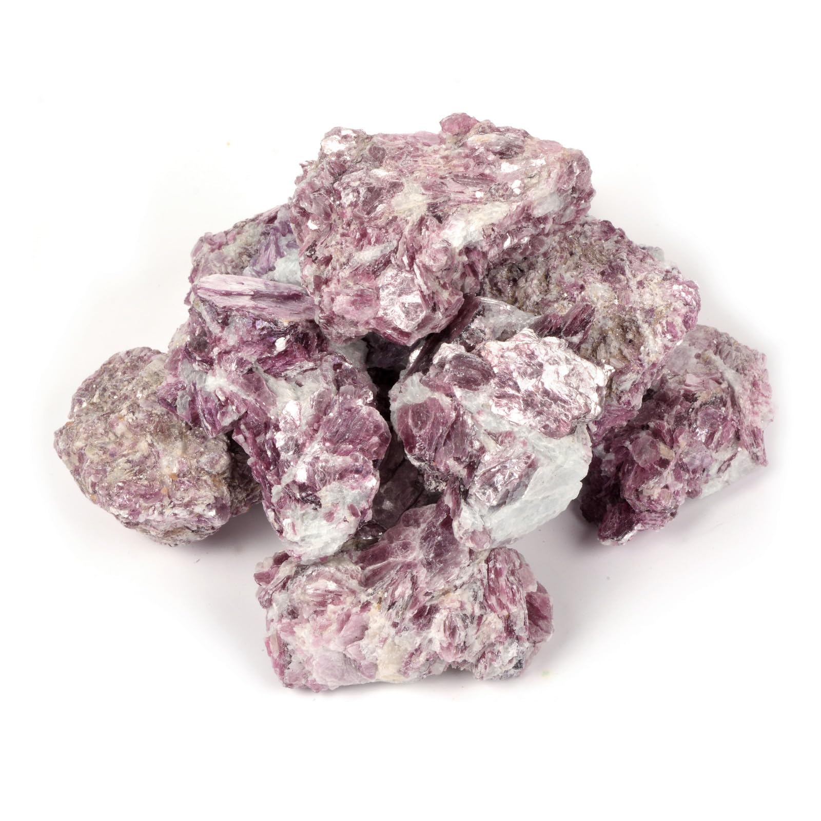 Justinstones large raw purple mica stones for decorative display and ambient energy.