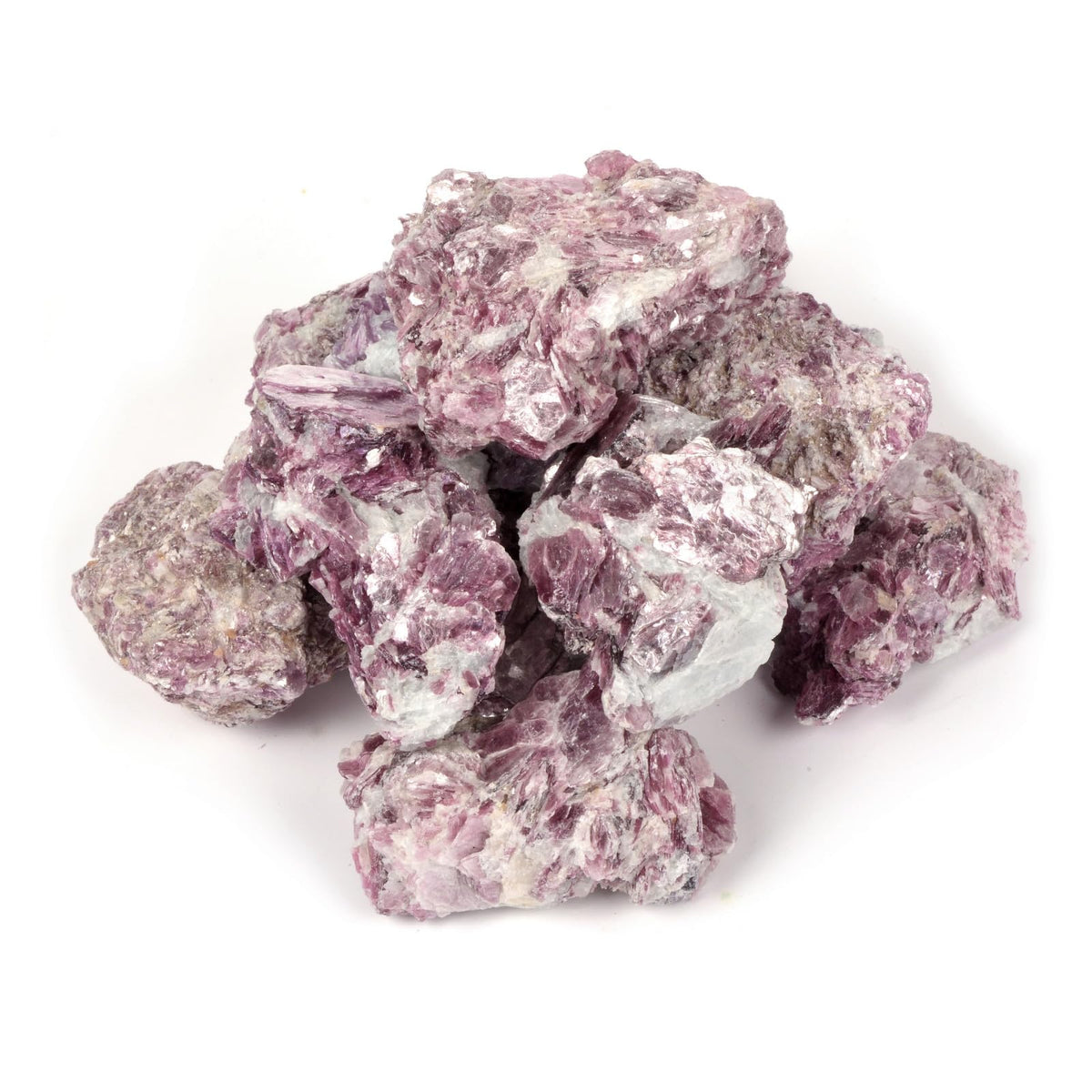 Justinstones large raw purple mica stones for decorative display and ambient energy.