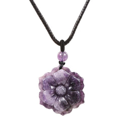 Justinstones Lepidolite flower pendant, 30mm, adds a natural focal point to outfits