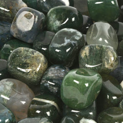 Justinstones moss agate pocket crystal for desk energy and focus