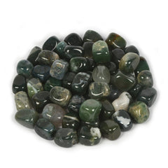 Justinstones moss agate tumbled stone 11-18mm for pocket talismans and calm decor