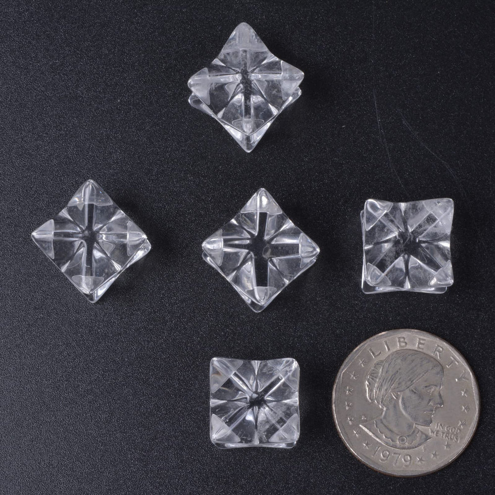 Justinstones natural clear quartz, variations included, five-piece set.