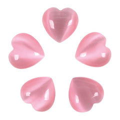 Justinstones pink cats-eye heart close-up for mindful focus and decorative charm.