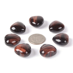 Justinstones Red Tiger Eye Heart Pack5 for pocket mindfulness and gifting.